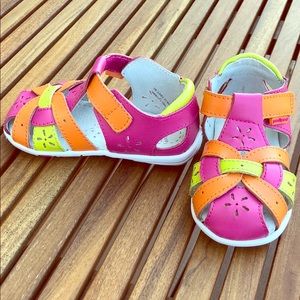Pediped Nikki pink/orange sandals US size 5.5